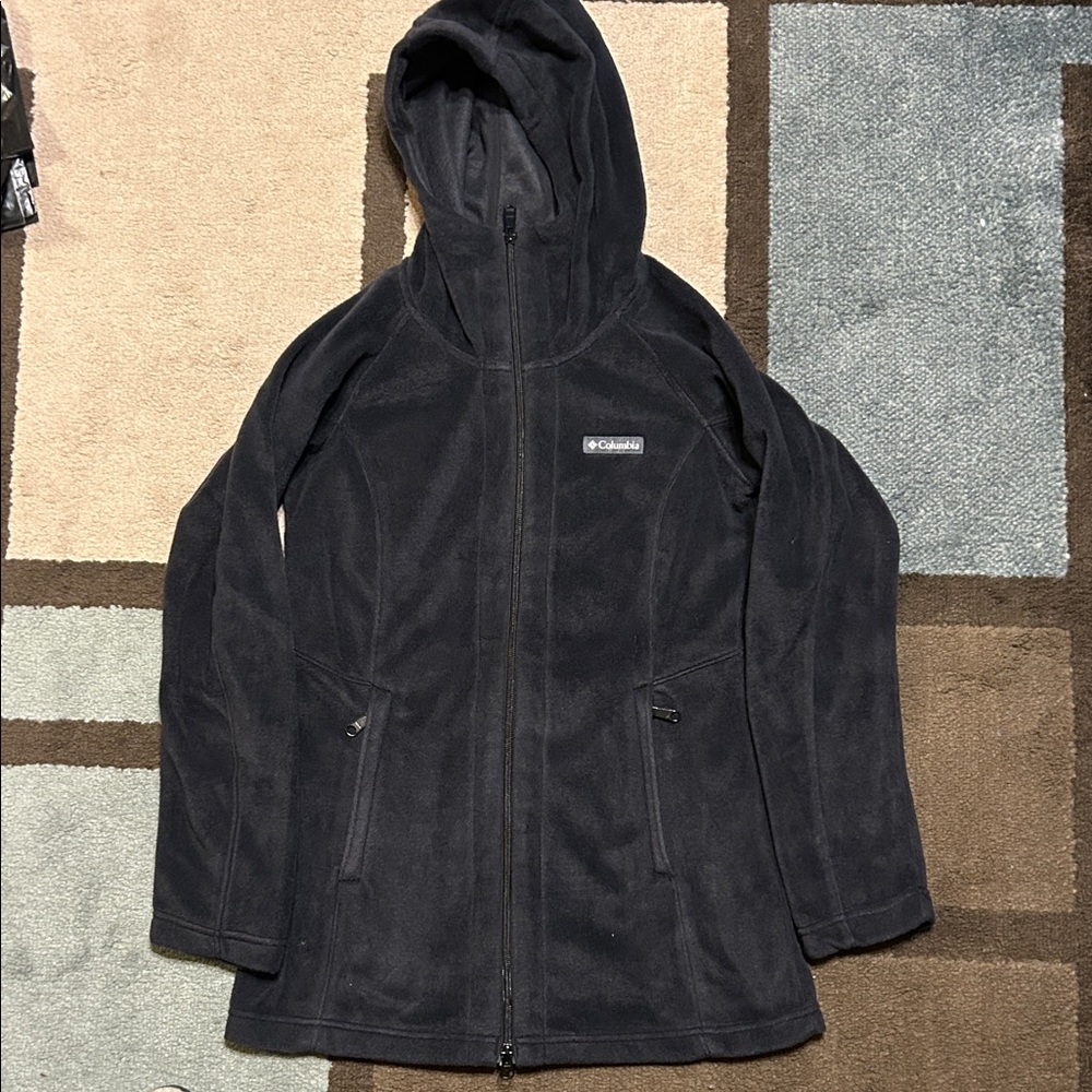 Columbia Charcoal Hooded Fleecy Jacket